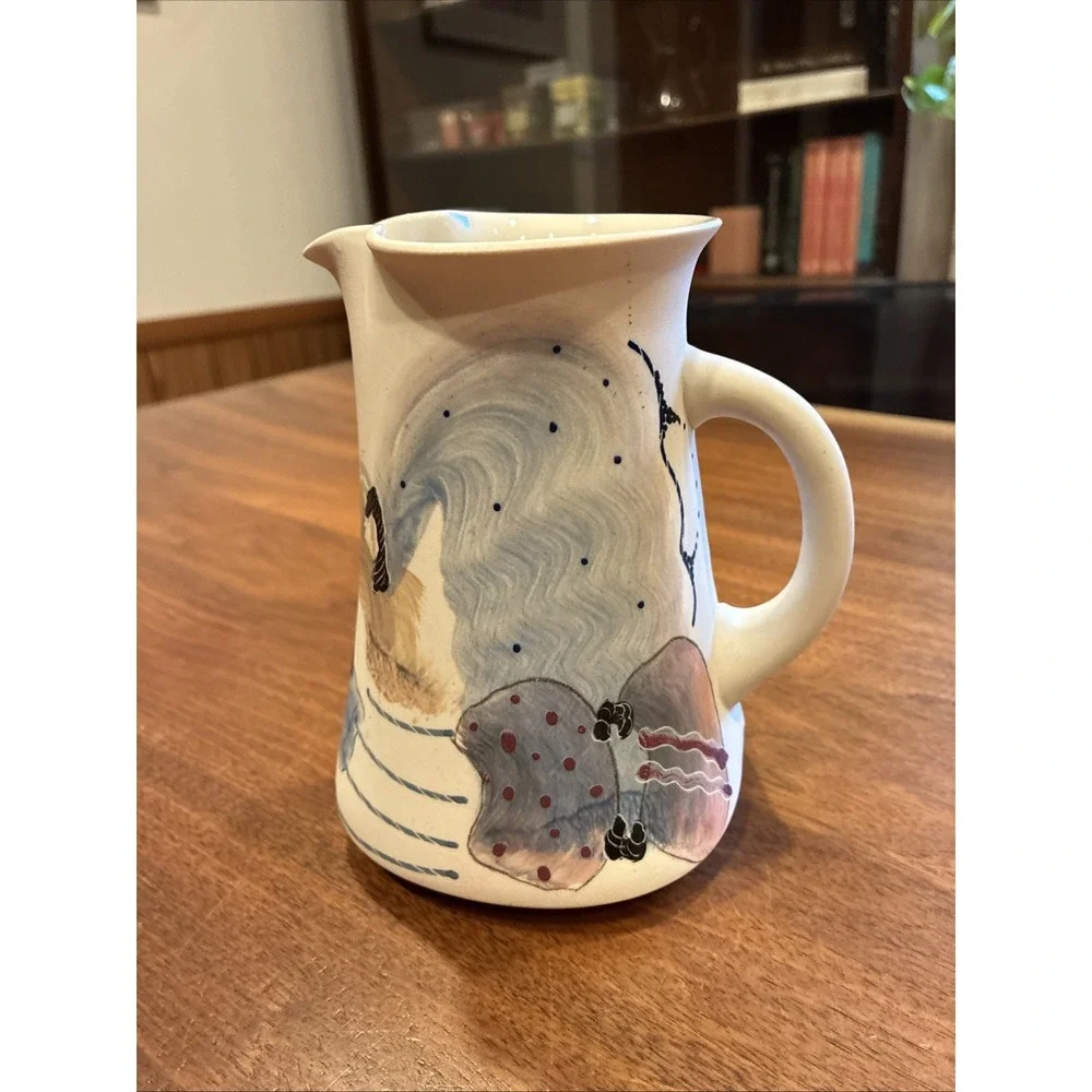 James Rothrock RARE Early Abstract Art Pottery Porcelain Pitcher 1991